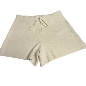 Abercrombie & Fitch Cream Ribbed Pull On Lounge Shorts Women’s Size Small